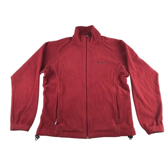 Columbia Womens Burgundy Long Sleeves Pocket Full Zip Fleece Jacket‎ Size Medium - Picture 1 of 11